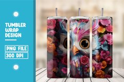 3D Owl Floral Tumbler Wrap Sublimation Product Image 1