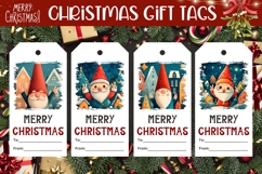 Cartoon Christmas Gnome Gift Tags, Christmas Gift Tag PNG Product Image 1