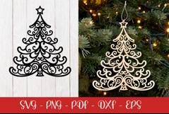 Christmas tree laser SVG PNG| Christmas ornament Product Image 2
