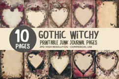 Gothic Heart Junk Journal Pages Product Image 1
