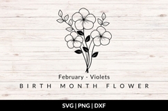 February Birth Flower Bouquet SVG - Violet Product Image 1