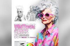 50 Procreate Vintage Chic Stamp Brushes Product Image 1