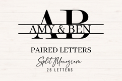 Split Monogram svg bundle - 26 Paired Letters Product Image 1