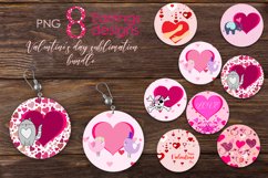 Valentine Round Earring Sublimation design Bundle, PNG Product Image 1