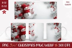 Christmas Snowman Mug Design, Winter Coffee Mug Template Product Image 1