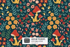 Woodland Mushroom Seamless Pattern Product Image 1