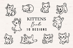 Kittens SVG Bundle | 10 Cute Cat Clipart | SVG, DXF, PNG Product Image 1