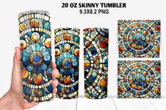 Skinny Tumbler 20oz Wrap Design, Stained Tumble PNG Design Product Image 1