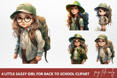 Little Sassy Girl For Back To School Sublimation Clipart Product Image 1