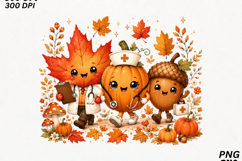 Cute Fall Nurse Pumpkin Leaf Acorn SVG Product Image 2