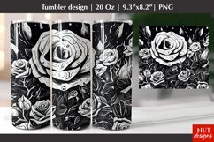 Rose, Halloween tumbler wrap Black tumbler sublimation 20Oz Product Image 1