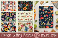 Stitch &amp; Knitted Flowers Cutting Boards sublimation Designs Product Image 1
