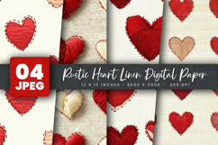 Rustic Heart Linen Digital Paper Product Image 1