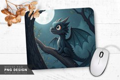 Curious Night Dragon on a Branch Mouse Pad PNG Design Product Image 1