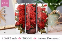 Floral Tumbler Wrap Design, Flowers Sublimation Tumbler PNG Product Image 1
