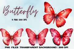 Butterfly Watercolor Clipart Sublimation PNG Product Image 1