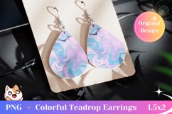 Pastel Teardrop Earring Design, Fluid Art Earring Template Product Image 1