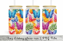 Butterfly Watercolor 16 oz Tumbler Wrap Libbey Glass Can Product Image 1
