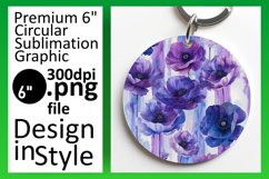 Floral Stripe Bliss: Sublimation Circle &amp; Keychain Set Product Image 1