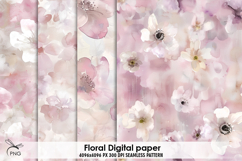 Floral digital paper, background clipart Product Image 1