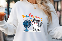 FU FU SUMMER PNG, Funny Cats Sublimation Quotes PNG Product Image 2