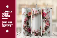 Add Your Name Tumbler, Floral Tumbler Wrap Design Product Image 1