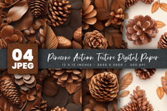 Pinecone Autumn Texture Digital Paper Product Image 1