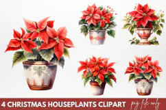 Christmas Houseplants Clipart PNG Product Image 1