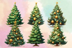 Watercolor Christmas tree clipart Bundle, Christmas tree PNG Product Image 2