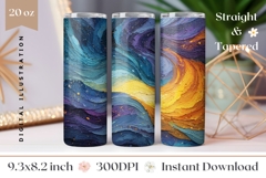 Abstract Tumbler Wrap, Art Tumbler Sublimation Product Image 1