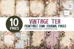 Vintage Tea Junk Journal Pages Product Image 1