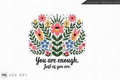 Colorful Floral Illustration With Inspirational Quote PNG Product Image 1
