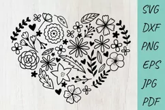 Flower svg, Valentines Day Svg, Heart Flower, Heart SVG Product Image 1