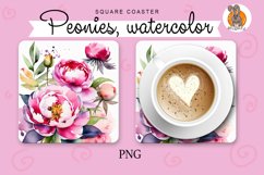 peonies, watercolor, hot plate Product Image 1