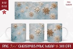 Snowflake Mug Wrap Design, Winter Mug Sublimation Design Product Image 1