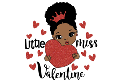 Little Miss Valentine SVG PNG Valentine’s Day Sublimation Product Image 1