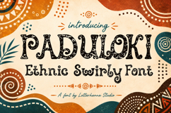 Paduloki : The Playful Ethnic Swirly Font You'll Love Product Image 1