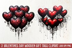 Gothic Valentines Day Clipart, Valentine Skeleton Product Image 1
