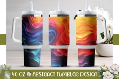Abstract Tumbler Design, Colorful 40 Oz Tumbler Template Product Image 1