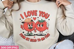 I love you from my head PNG,Retro Valentine PNG Product Image 1