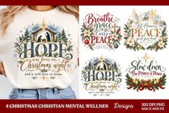 4 Christian Anxiety Quote PNG Designs, 4 Christmas Faith and Product Image 1