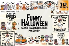 Funny Halloween Goose &amp; Raccoon PNG Bundle 10 Product Image 1