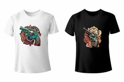 Vintage Revolver Sublimation Print Design PNG Product Image 4
