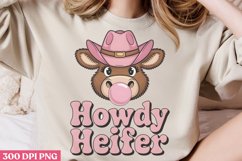 Howdy Heifer PNG, Pink Western Sublimation PNG Product Image 2