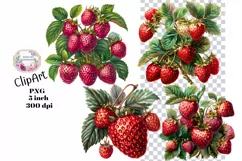 Strawberry, Strawberries, Ephemera, PNG, Clipart Product Image 1