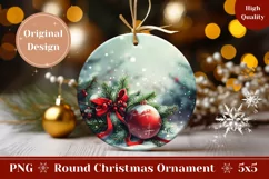 Watercolor Christmas Balls Ornament, Winter Ornament PNG Product Image 1