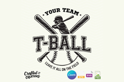 T-Ball Team SVG Design Editable Baseball Logo Cut Files Product Image 1