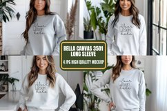 Bella Canvas 3501 Long Sleeve Mockups, White Long sleeve Product Image 1
