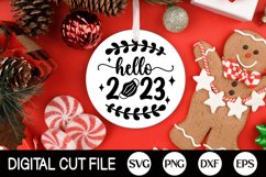 Hello 2023 SVG, Christmas 2022 Ornament, New year Ornament Product Image 2
