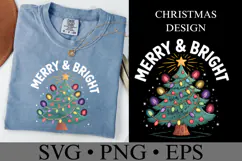 Merry & Bright Svg | Christmas svg | Shirt Svg Product Image 2